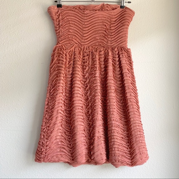 Zara Pleated strapless Mini Dress. Sz:L - Picture 5 of 7